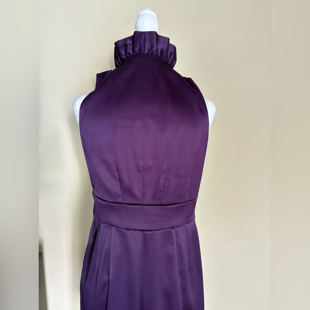 🎾Satin Purple Dress With Ruffles - Picture 5 of 10